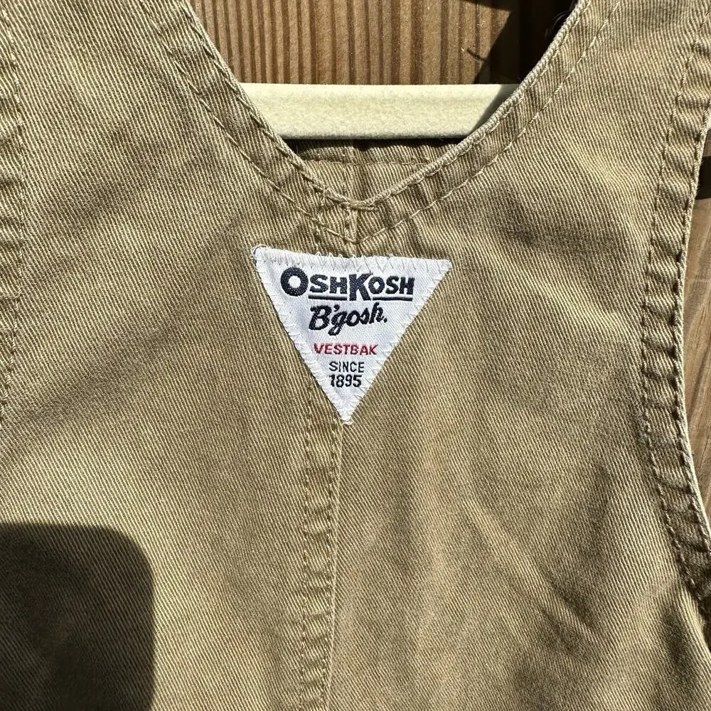 Oshkosh B’gosh Toddler Overalls 18 Months Khaki Plaid‎ Bear Animal